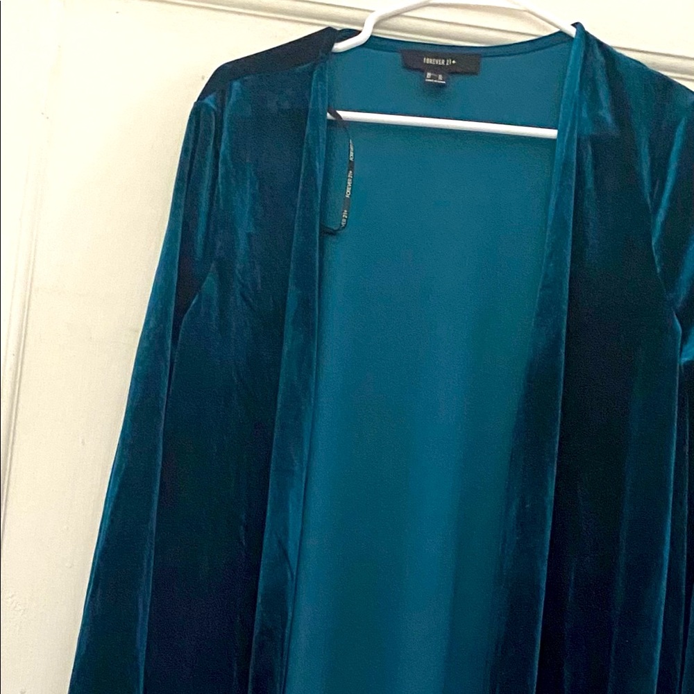 Blue velvet cardigan